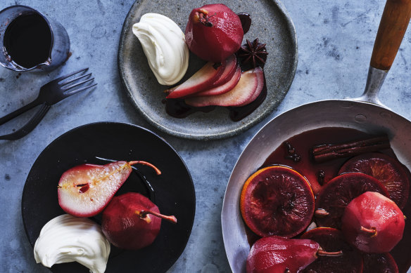 Mulled wine pears.