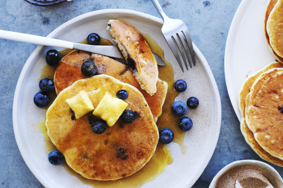 Blueberry pancakes.