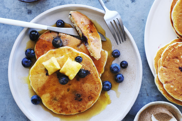 Blueberry pancakes.