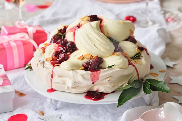 Bianca’s keen on Helen Goh’s cherry compote pavlova.