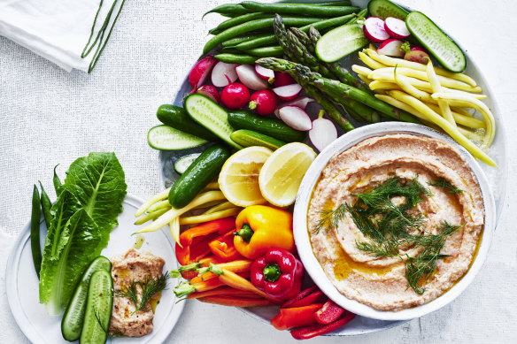 Danielle Alvarez’s smoked trout dip with crudites