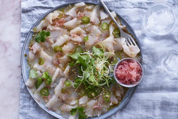 Karen Martini’s kingfish with yuzu dressing