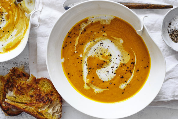 Roasted vegetable soup.