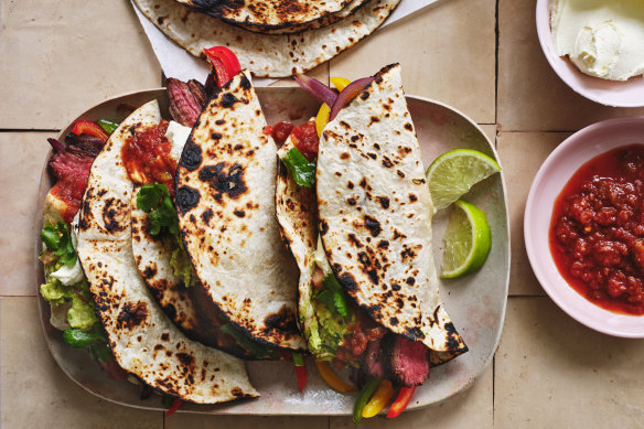 Adam Liaw’s beef fajitas.