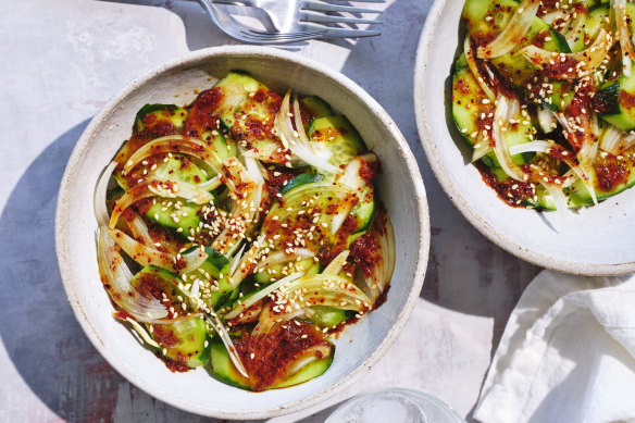 Korean cucumber salad.