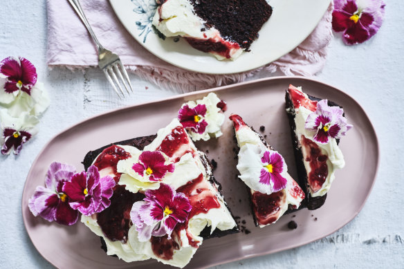 Danielle Alvarez’s chocolate loaf cake with mascarpone icing.