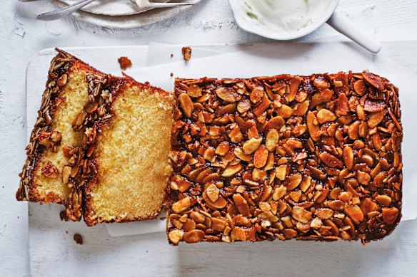 Adam Liaw’s serving suggestion for this Swedish cake is a dollop of sour cream and a black coffee.
