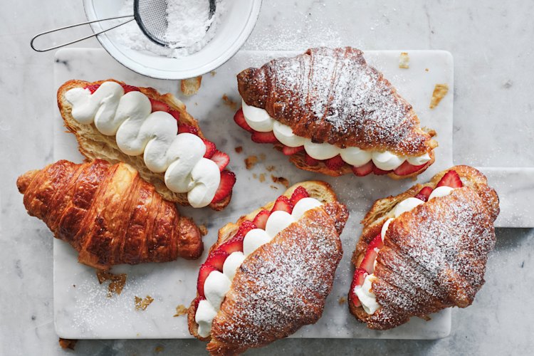Strawberry and cream croissants.