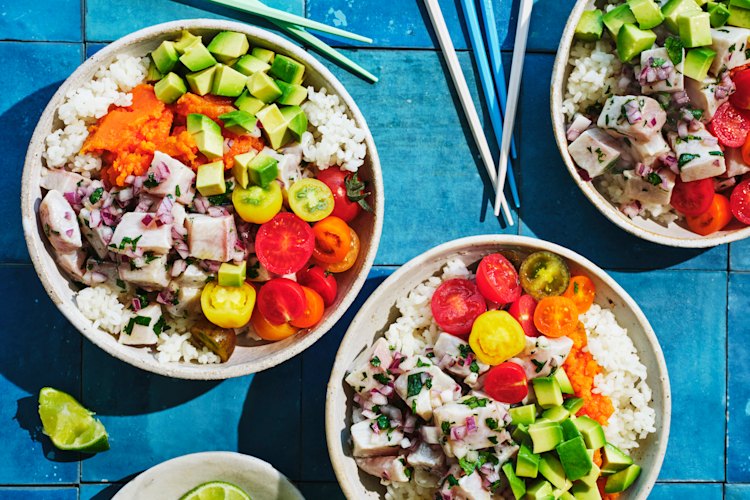 Kingfish ceviche bowls.