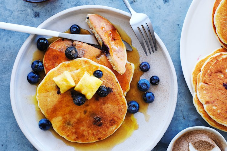 Blueberry pancakes.