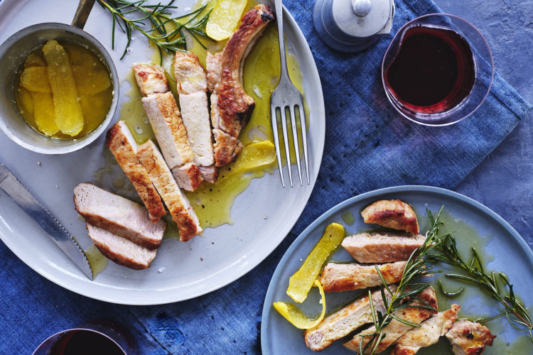 Lemony pork chops.