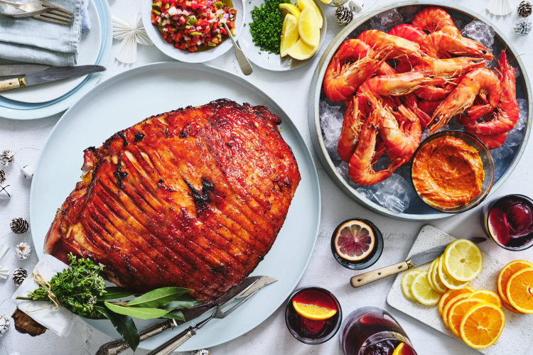 Tinto de verano prawns with paprika aioli honey glazed ham with piquillo pepper salsa Adam liaw s Spanish inspired Christmas recipes