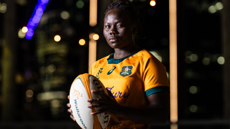 Biola Dawa was born in a refugee camp in Uganda. Now she plays rugby for Australia