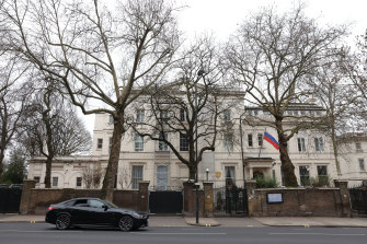 The Russian embassy in London. 