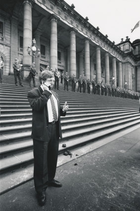 John Halfpenny at the protest.