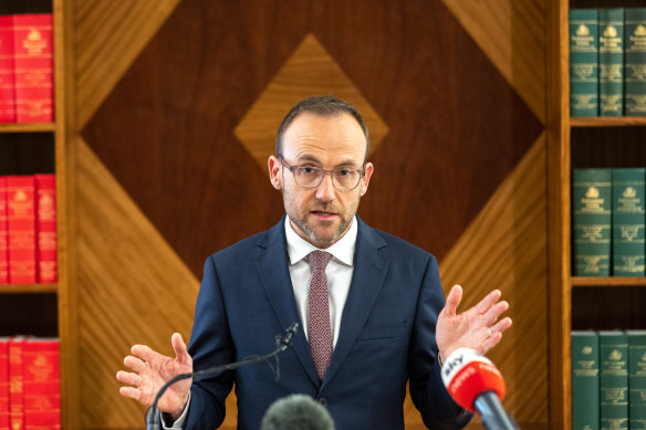 Greens leader Adam Bandt holds a press conference after Lidia Thorpe stood down as deputy leader.