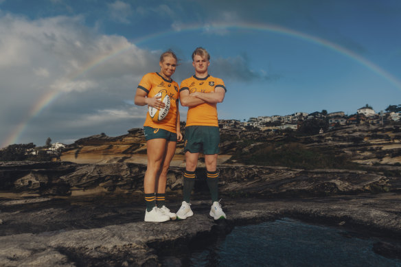 Wallabies young gun Tom Lynagh and Wallaroos debutant Nat Wright. 