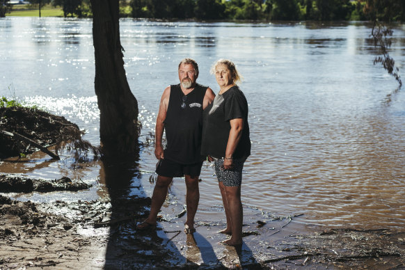 Warren and Sherryl Hornsby at their home in Pitt Town, which sits against the Hawkesbury River. 