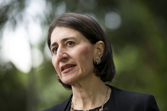 NSW Premier Gladys Berejiklian addresses the media on the latest developments of the coronavirus pandemic. 