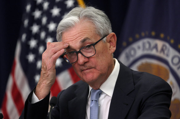 Jerome Powell, chief of the US Federal Reserve, which has increased interest rates a lot in the fight against inflation. 
