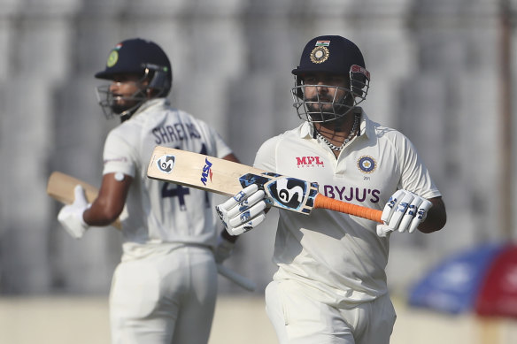 Rishabh Pant playing for India against Bangladesh this month.