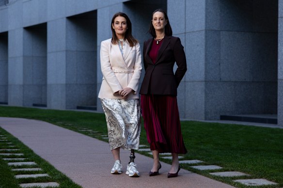 Member for Dickson Ali France (left) and Member for Melbourne Sarah Witty.
