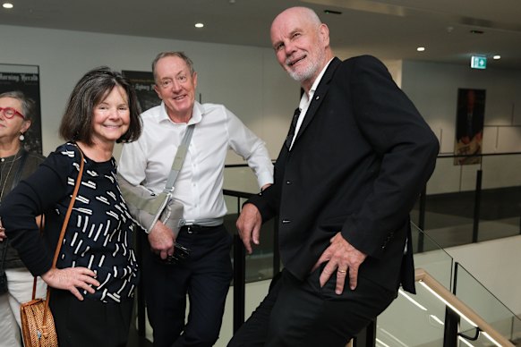 Geraldine Brooks, Garry Maddox and Peter FitzSimons at the 195th Herald birthday celebrations last week.