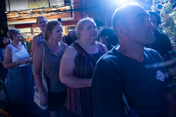 Victims’ families during the commemoration ceremony of the 20th anniversary of the attack.