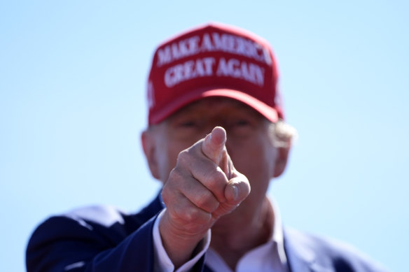 Donald Trump at a campaign event in Wisconsin on Saturday. 