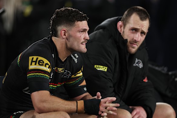 Could champion Penrith player Nathan Cleary (left) be heading to the NRL open market?