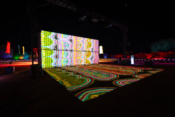 Parrtjima light show, a celebration of Aboriginal art, culture and music opened Friday night. 