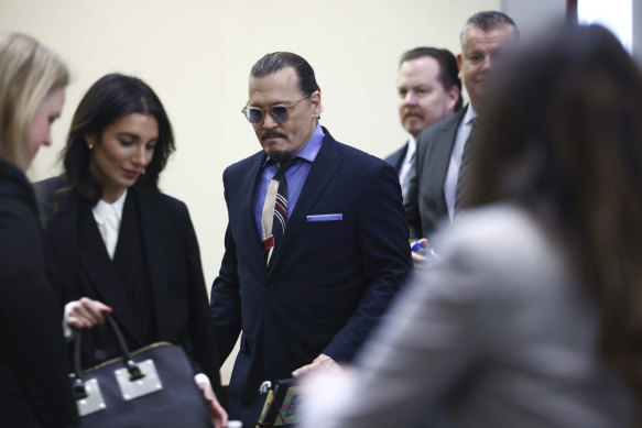 Johnny Depp arrives in court on Thursday.