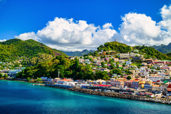 St George’s, the capital city of the Caribbean island of Grenada.