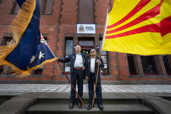 Footscray RSL vice president Peter Doody and president Long Viet Nguyen.