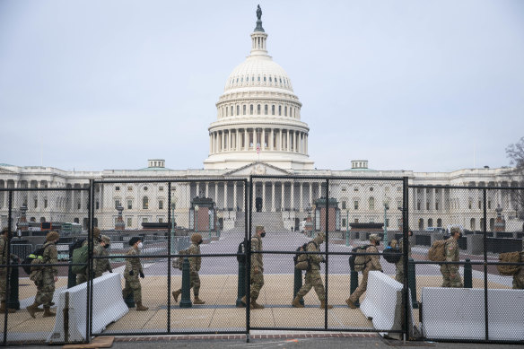 The head of the US Capitol Police wants fencing, erected for Joe Biden’s inauguration, to become permanent. 