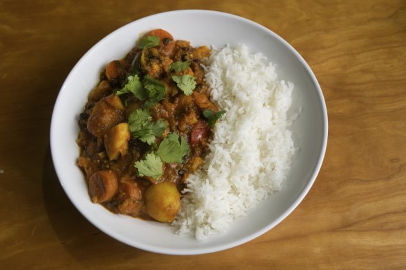 Vegetable and chickpea tagine.