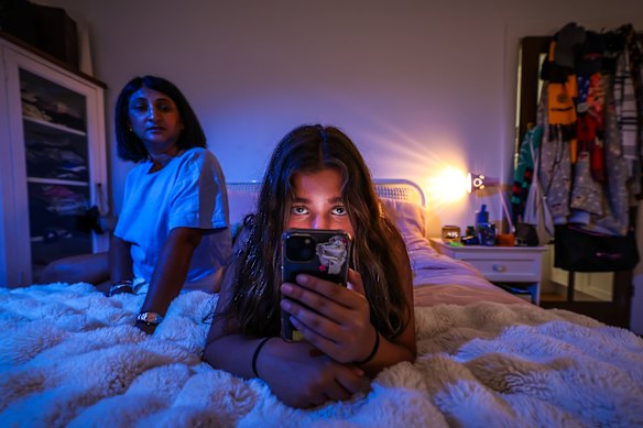 Sabitha Naidu is frustrated the social media ban hasn’t stopped her 14-year-old daughter Tali Roberts from having access to her accounts.