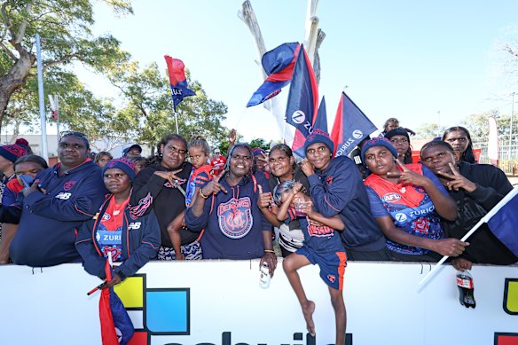 Demons fans show their support.