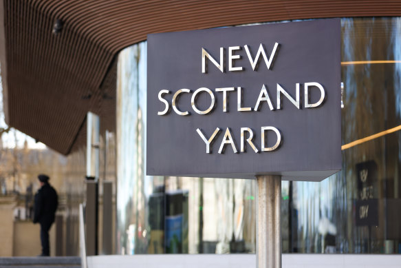 The New Scotland Yard headquarters of the Metropolitan Police in London.