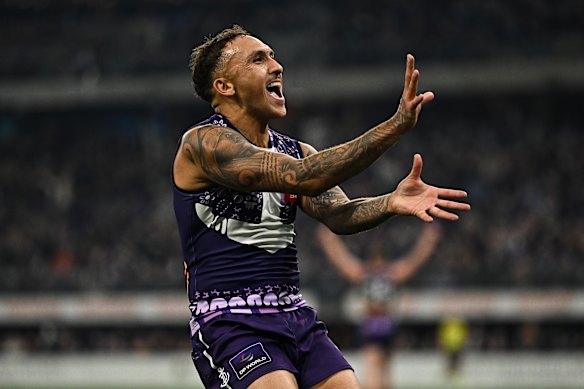 Bolton celebrates a goal. 