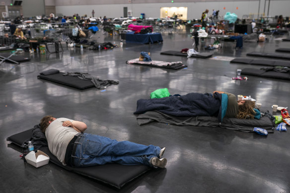 Portland residents fill a cooling centre during the historic 2021 heatwave.