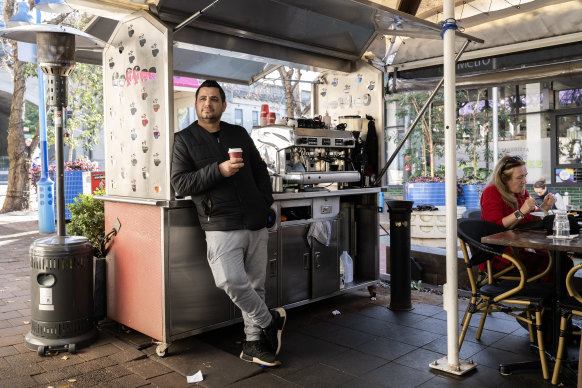 Tony Morgan says the fight over his outdoor coffee cart has become “a war on me”.