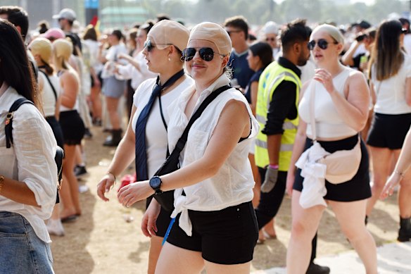 Pitbull fans wearing bald caps attend his concert in Hyde Park in London last month.