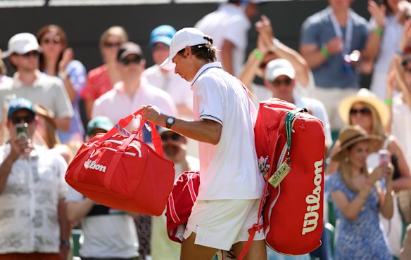Alex de Minaur is packing his bags at Wimbledon sooner than he expected.