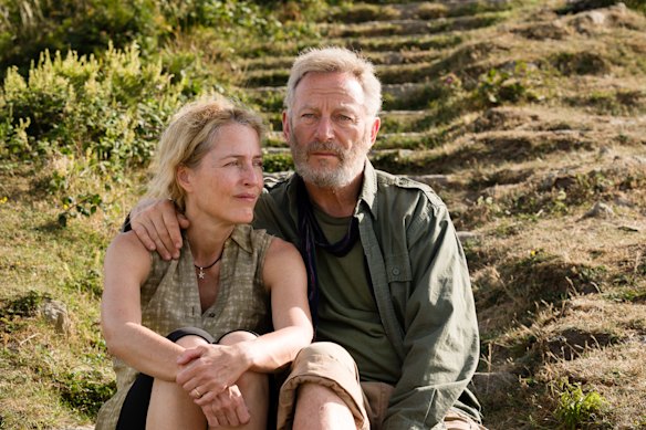 Gillian Anderson and Jason Isaacs in The Salt Path.