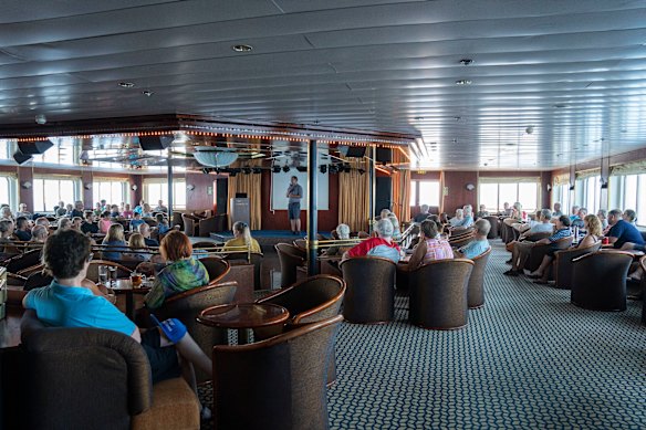 A presentations in the lounge.