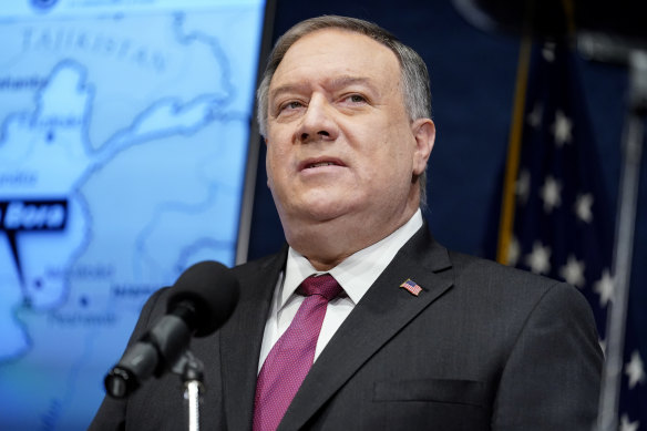 Secretary of State Mike Pompeo at the National Press Club, Tuesday, January 12, 2020 - he could not get a meeting in Luxemburg. 
