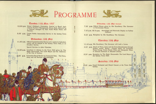 A souvenir program from the 1937 coronation celebrations. 