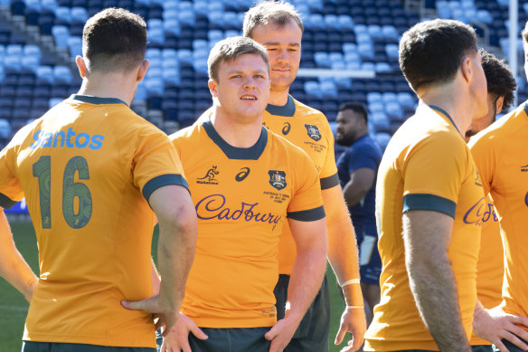 Billy Pollard during the Wallabies captain’s run training at Allianz Stadium.