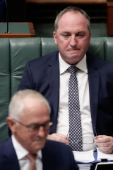 The deputy PM sat stony-faced through question time on Wednesday.